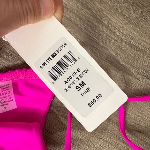 Beach Bunny Summer Haus S Kipper Bright Pink Terry Cheetah Bikini NEW - Picture 3 of 5